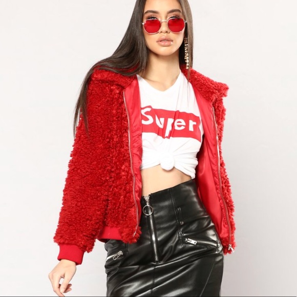 Fashion nova cuddle bug faux fur jacket size L. - Picture 1 of 8
